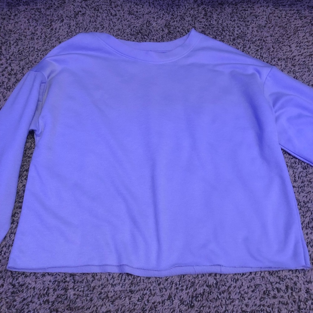 purple cutoff slightly cropped tee